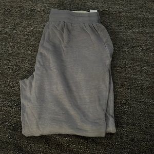 Blue and gray sweats